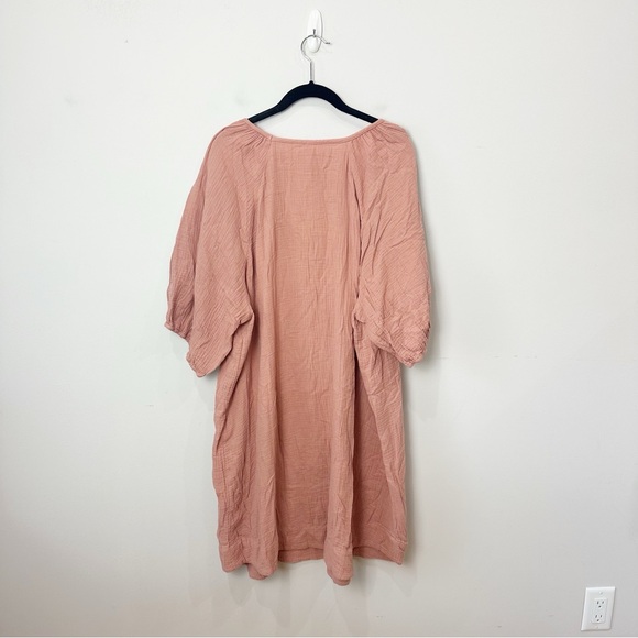 Anthropologie Taylor Gauze Tunic Dress Lightweight Blush Puff Sleeve - Picture 4 of 8